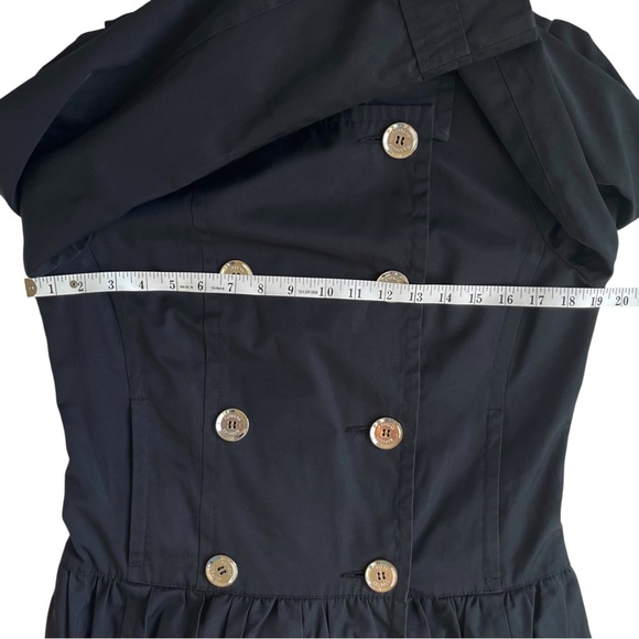 Express Ruffle Trench Coat Rain Jacket Double Breasted - Picture 10 of 13